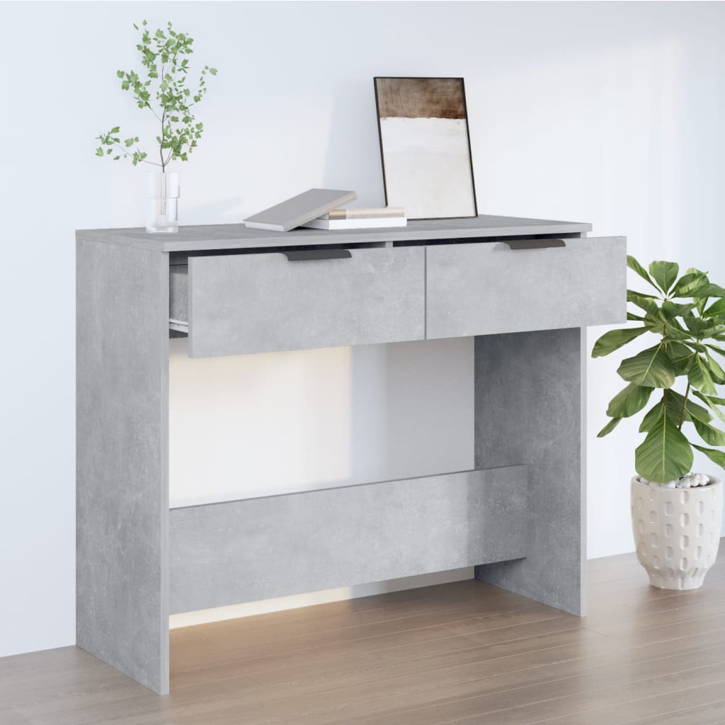 Vetonek Mesa consola de madera contrachapada gris hormigón 90x36x75 cm