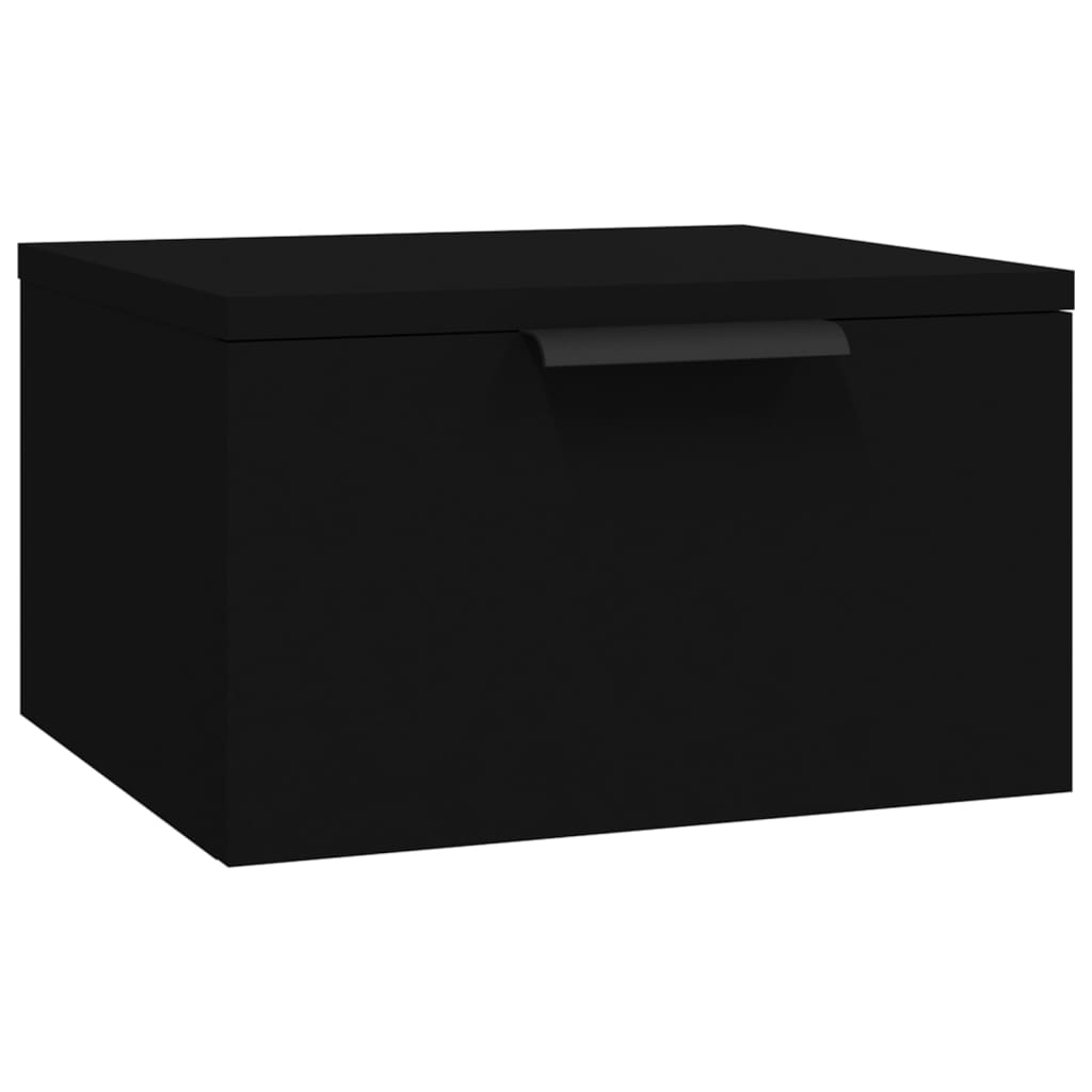 Mesitas de noche de pared 2 uds negro 34x30x20 cm vidaXL