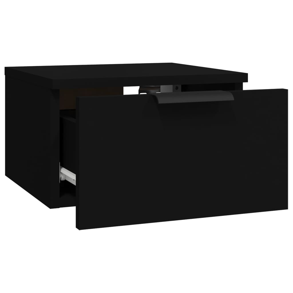 Mesitas de noche de pared 2 uds negro 34x30x20 cm vidaXL