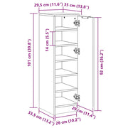 Sapateira de compensado branco brilhante 30x35x100 cm V9712 Vetonek