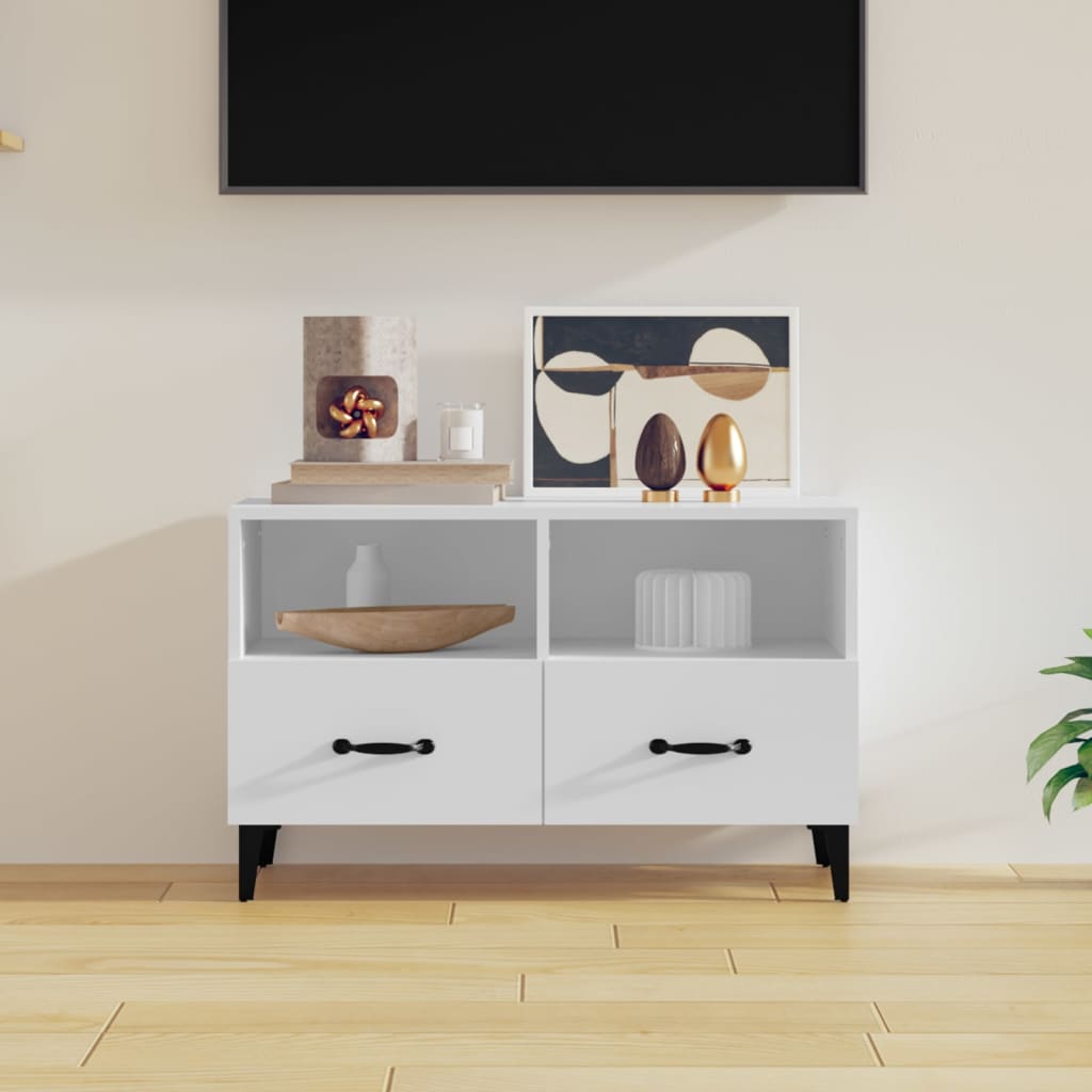 Vetonek Mueble para TV madera contrachapada blanco 80x36x50 cm