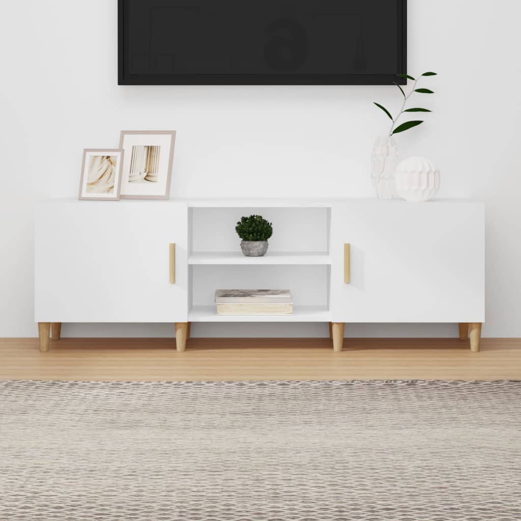 Vetonek Mueble para TV madera contrachapada blanco 150x30x50 cm