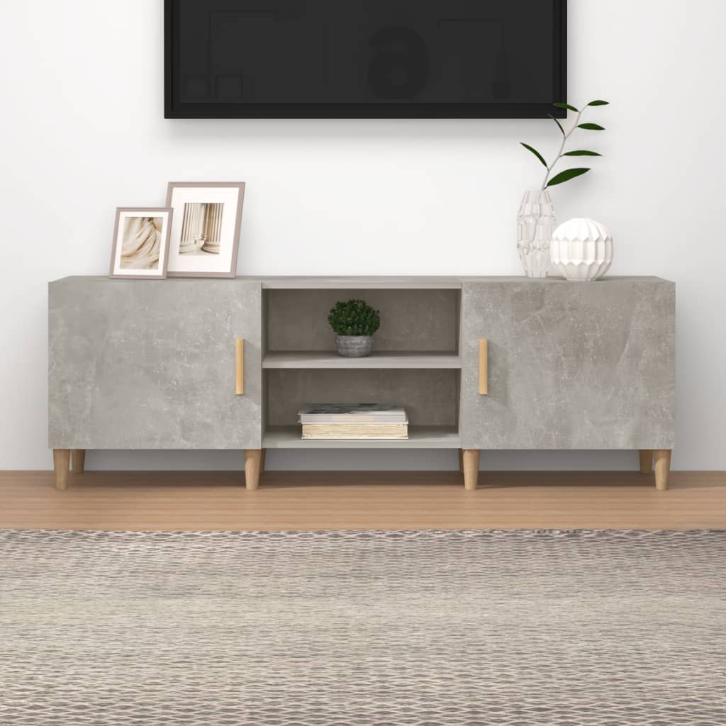 Vetonek Mueble de TV madera contrachapada gris hormigón 150x30x50 cm