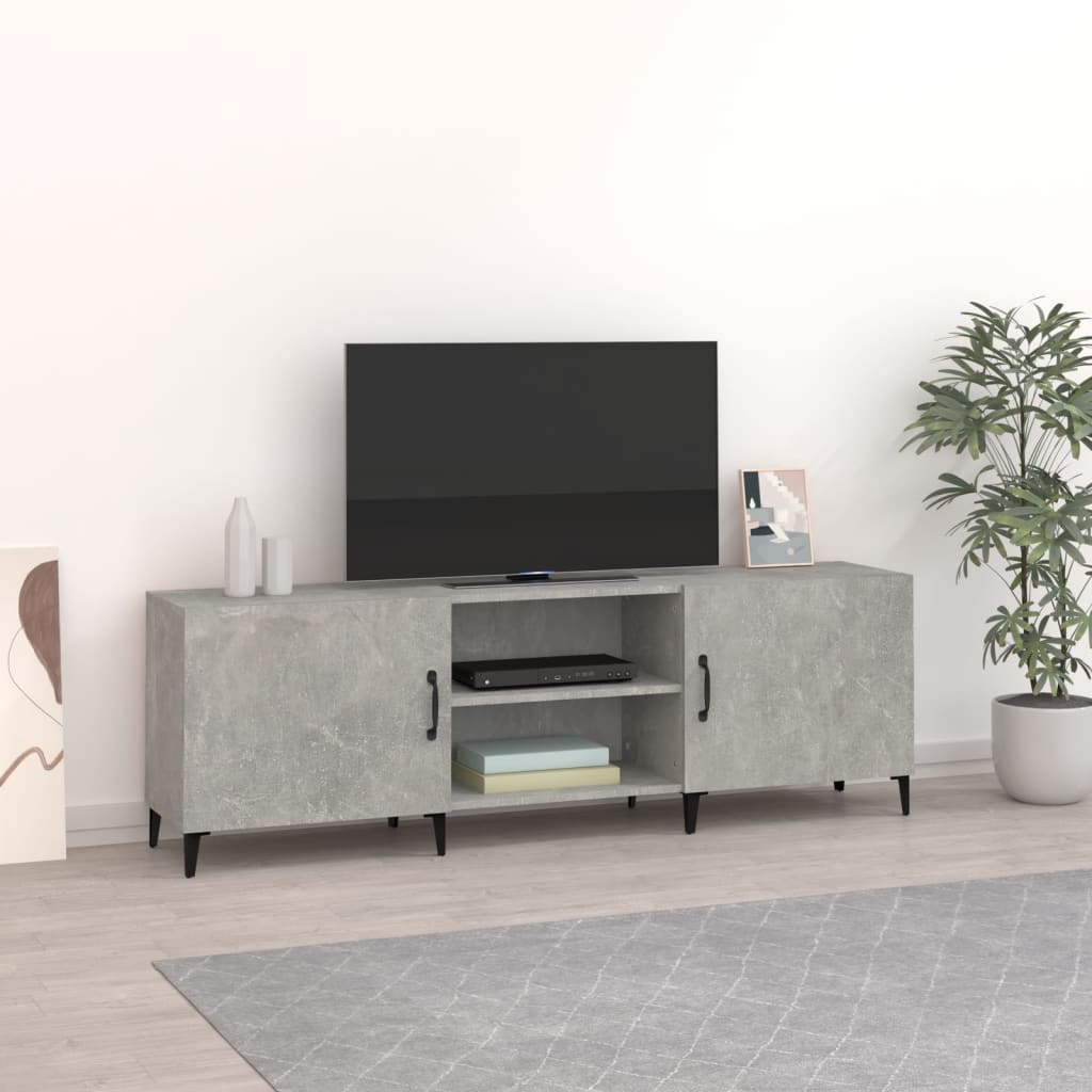 Vetonek Mueble de TV madera de ingeniería gris hormigón 150x30x50 cm