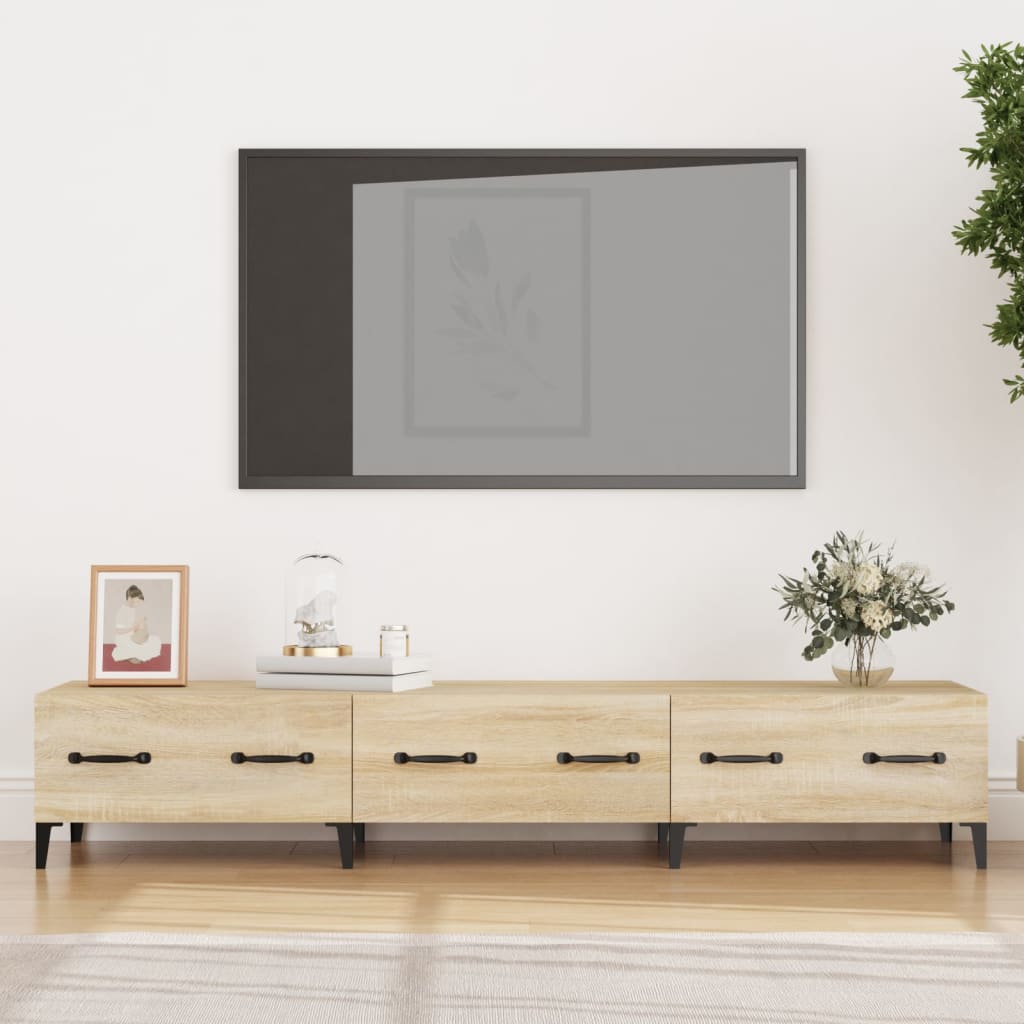 Vetonek Mueble de TV madera contrachapada roble Sonoma 150x34,5x30 cm