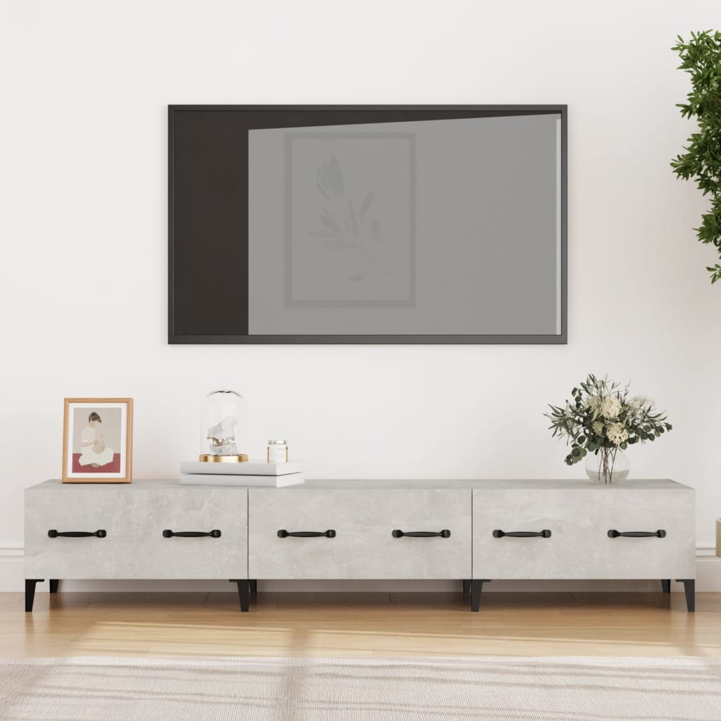 Vetonek Mueble de TV madera contrachapada gris hormigón 150x34,5x30 cm