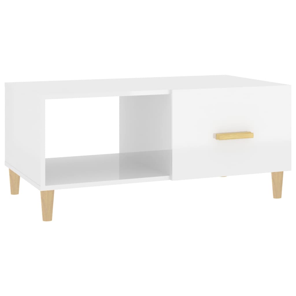 Mesa de centro madera blanco brillo 89,5x50x40 cm vidaXL