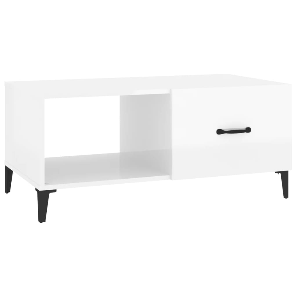 Mesa de centro madera blanco brillo 90x50x40 cm vidaXL