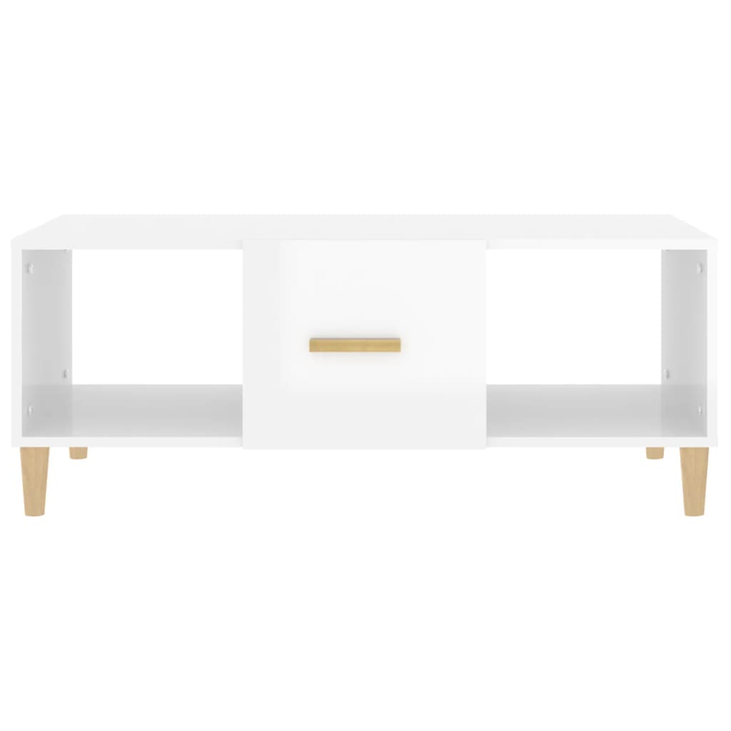 Mesa de centro madera blanco brillo 102x50x40 cm