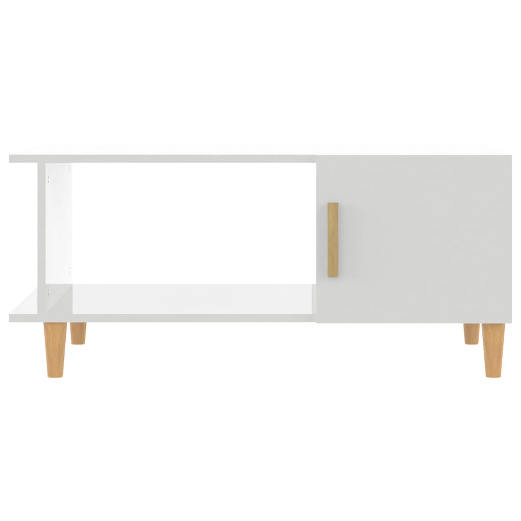 Mesa de centro madera contrachapada blanco brillo 90x50x40 cm vidaXL