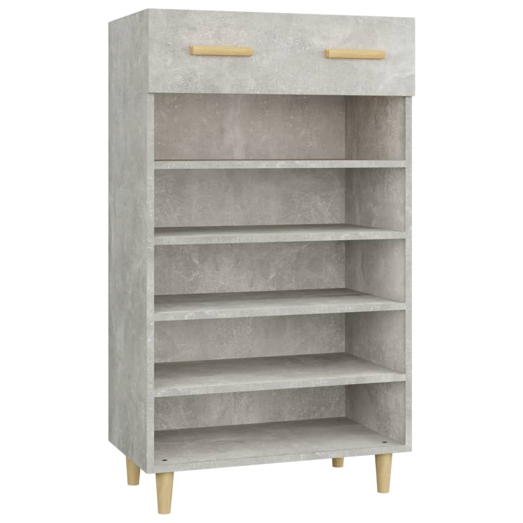 Mueble zapatero madera gris hormigón 60x35x105 cm - Vetonek