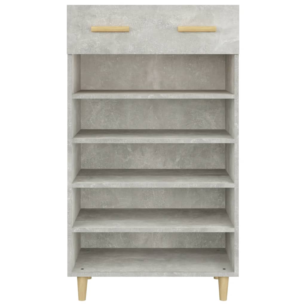 Mueble zapatero madera gris hormigón 60x35x105 cm - Vetonek