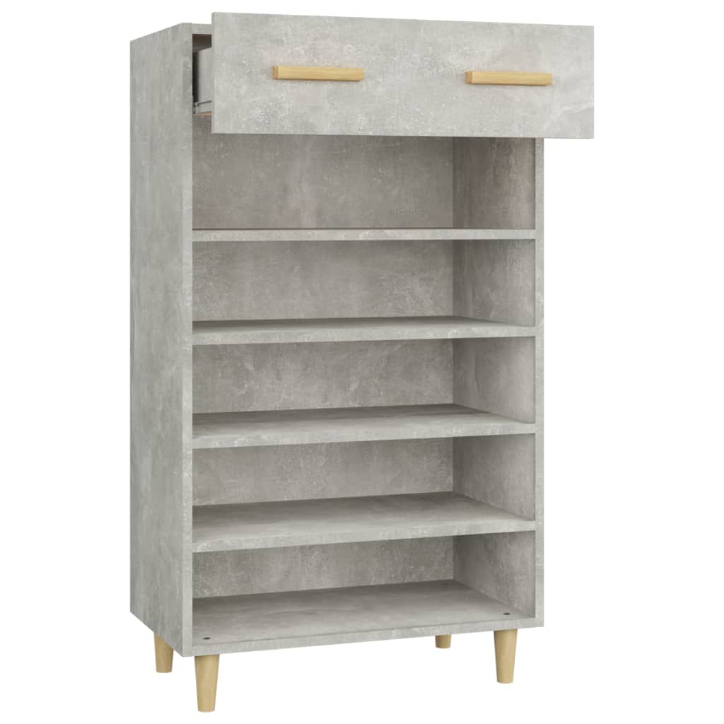 Mueble zapatero madera gris hormigón 60x35x105 cm - Vetonek