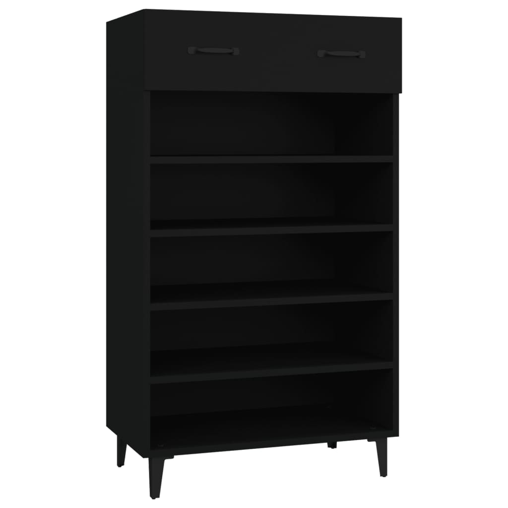 Mueble zapatero de madera negro 60x35x105 cm vidaXL