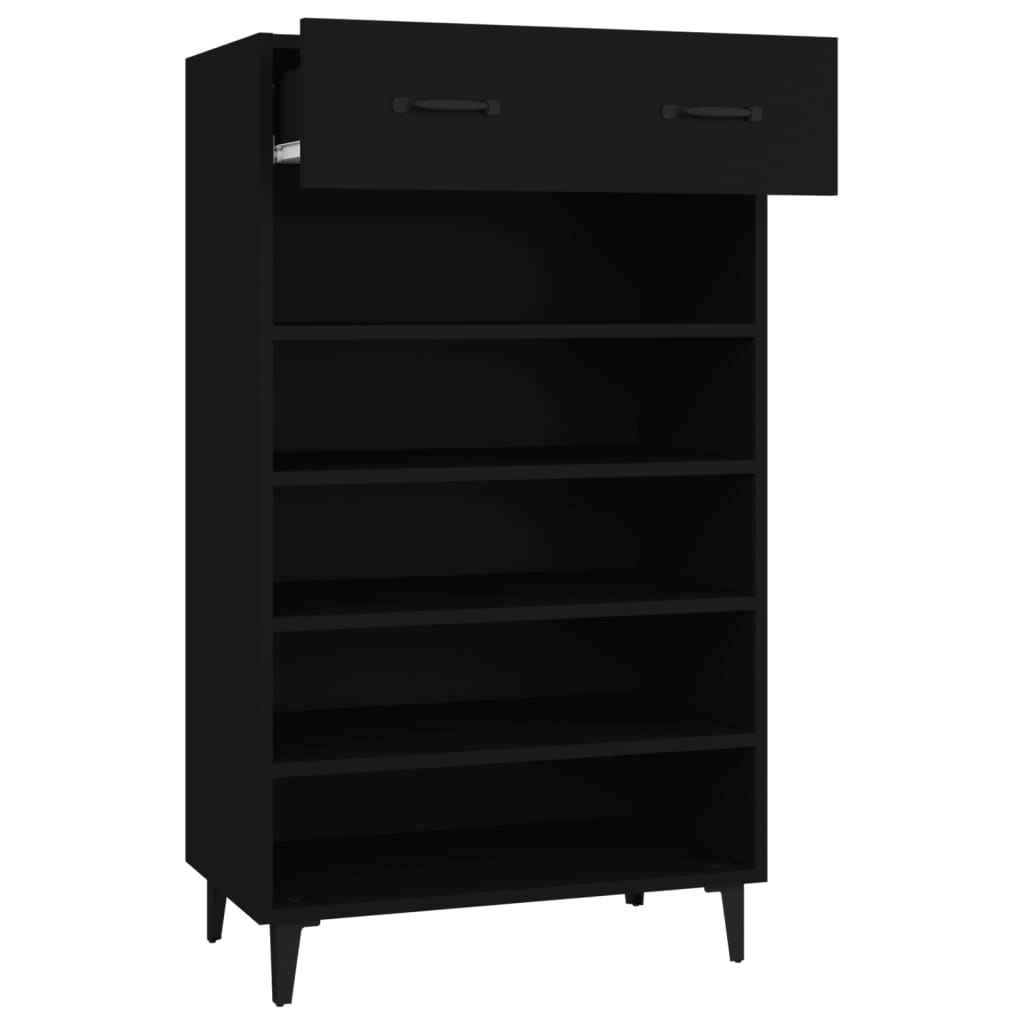 Mueble zapatero de madera negro 60x35x105 cm vidaXL