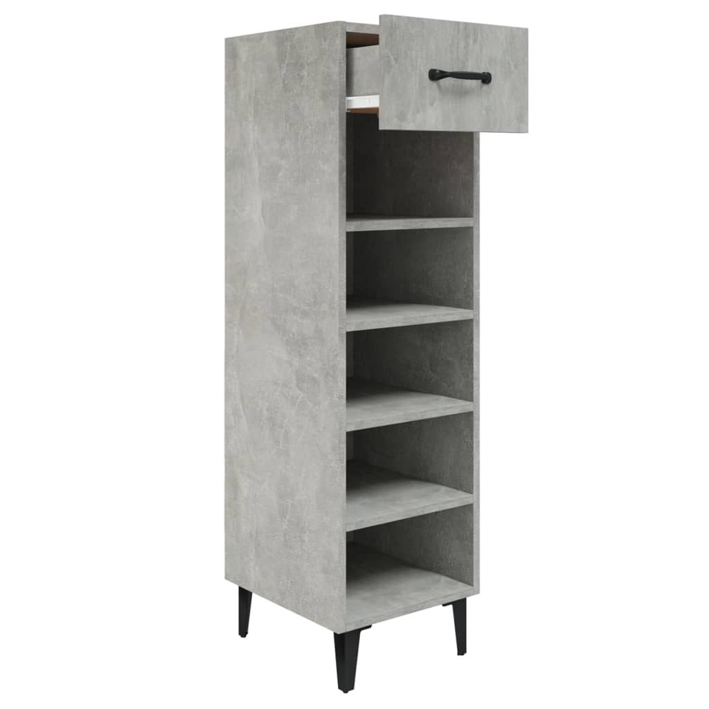 Mueble zapatero madera gris hormigón 30x35x105 cm