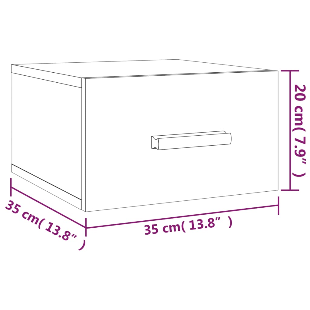 Mesitas de noche de pared 2 uds blanco 35x35x20 cm vidaXL