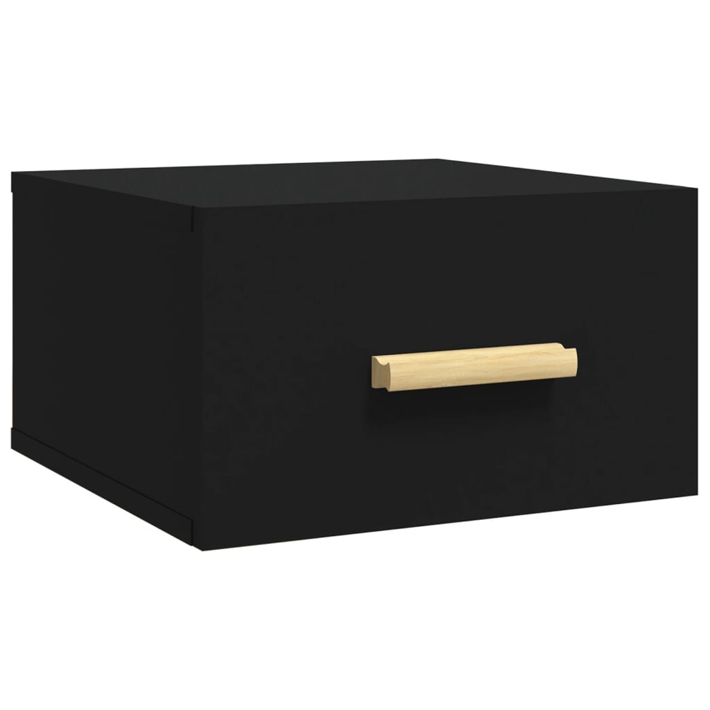 Mesitas de noche de pared 2 uds negro 35x35x20 cm vidaXL