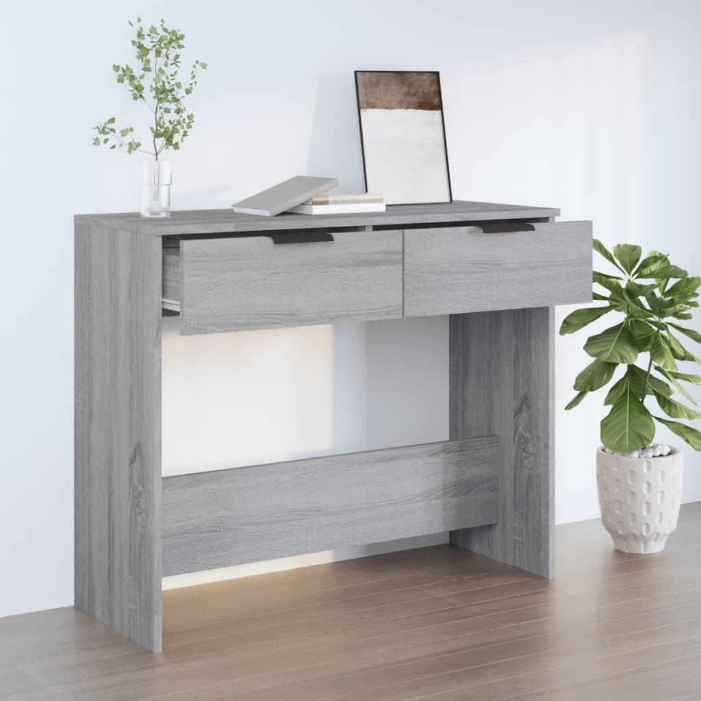 Vetonek Mesa consola madera contrachapada gris Sonoma 90x36x75 cm