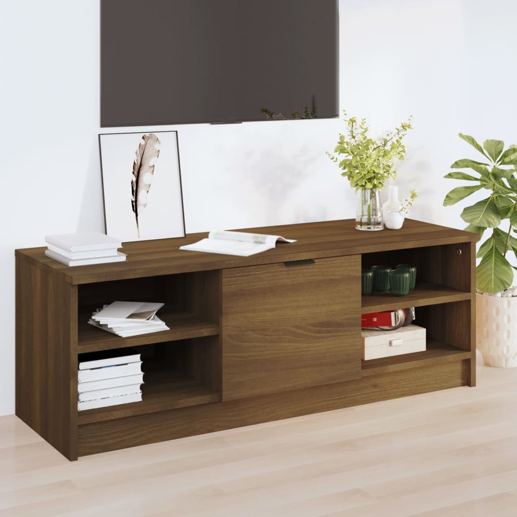 Vetonek Mueble de TV madera contrachapada roble marrón 102x35,5x36,5 cm