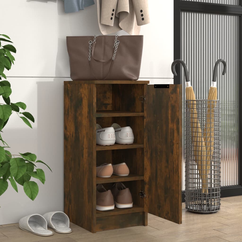 Mueble zapatero madera de ingeniería roble ahumado 30x35x70 cm - Vetonek