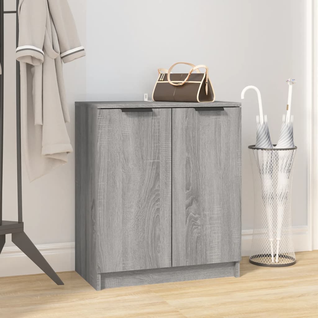 Vetonek Mueble zapatero de madera contrachapada gris Sonoma 59x35x70 cm