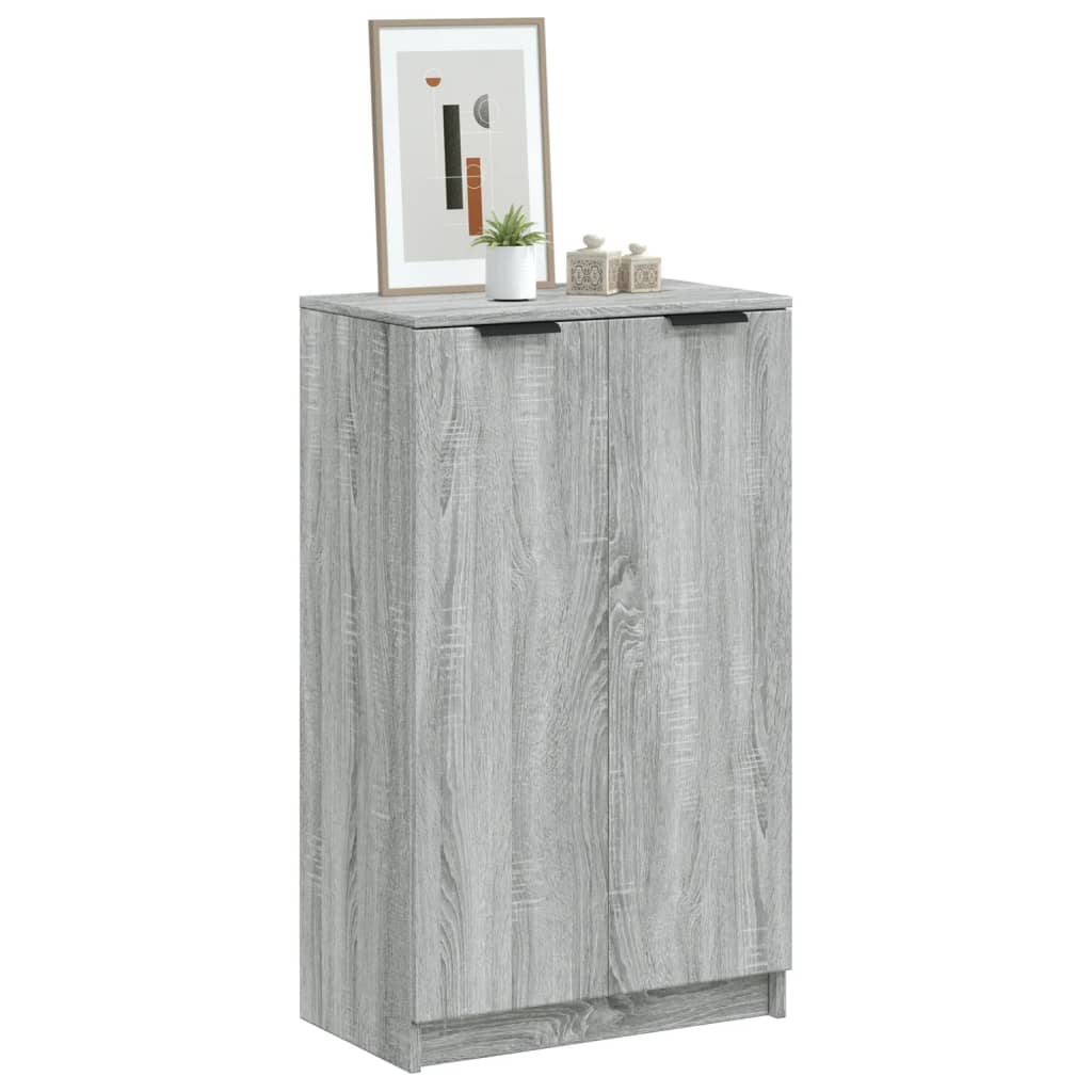 Vetonek Mueble zapatero madera contrachapada gris Sonoma 59x35x100 cm