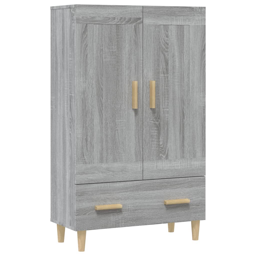 Aparador alto de madera contrachapada gris Sonoma 70x31x115 cm