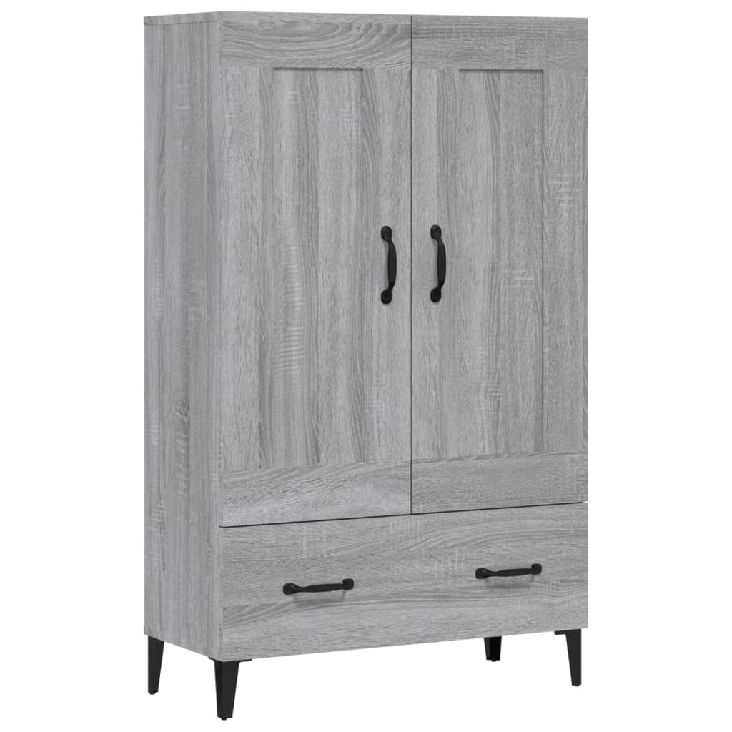 Aparador alto de madera contrachapada gris Sonoma 70x31x115 cm