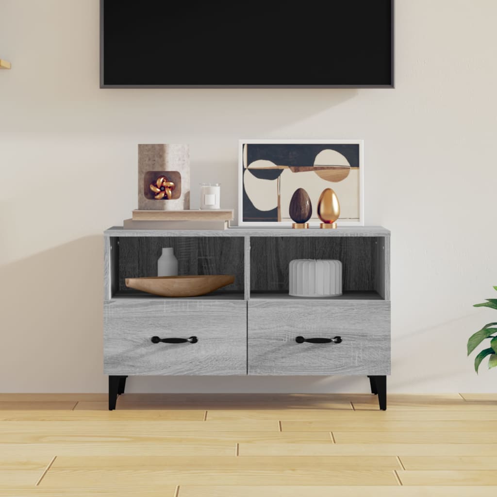 Vetonek Mueble para TV madera contrachapada gris Sonoma 80x30x30 cm