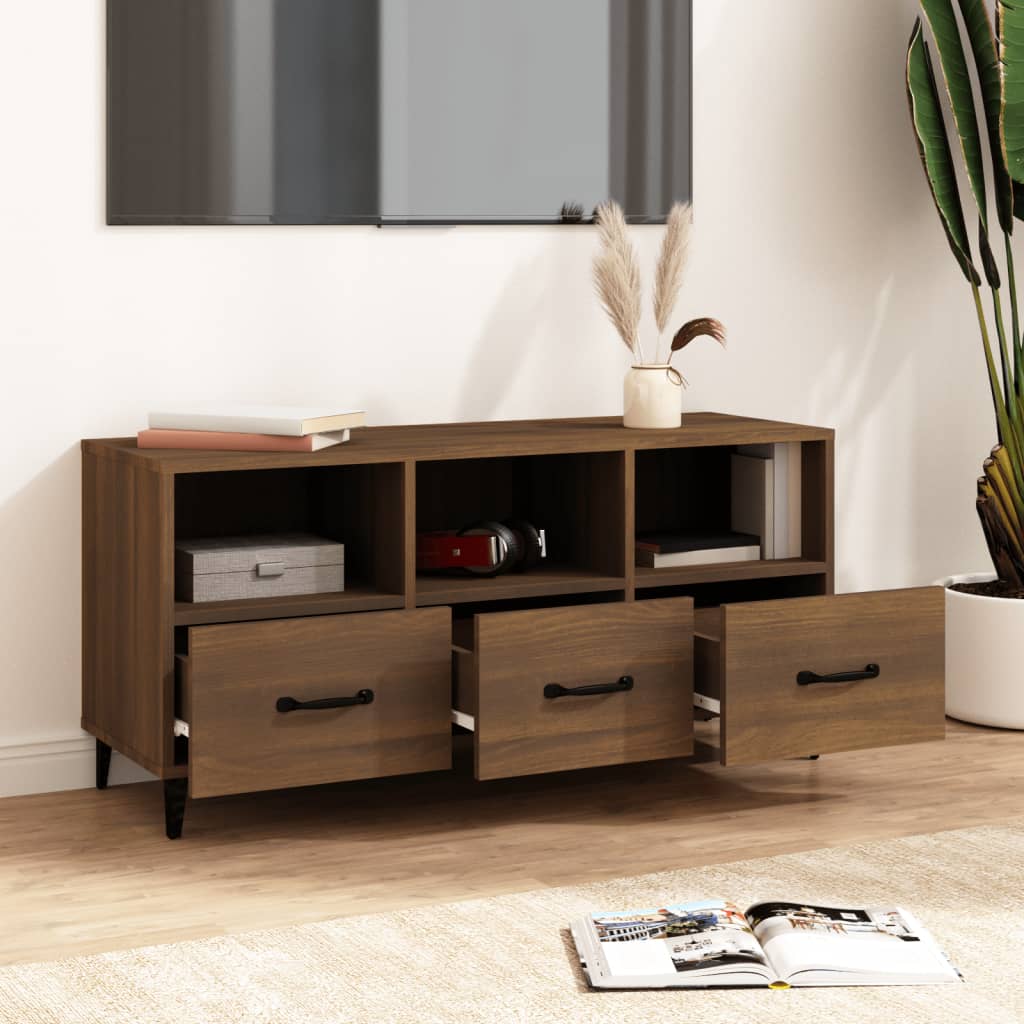 TV furniture Brown oak 102x35x50 cm