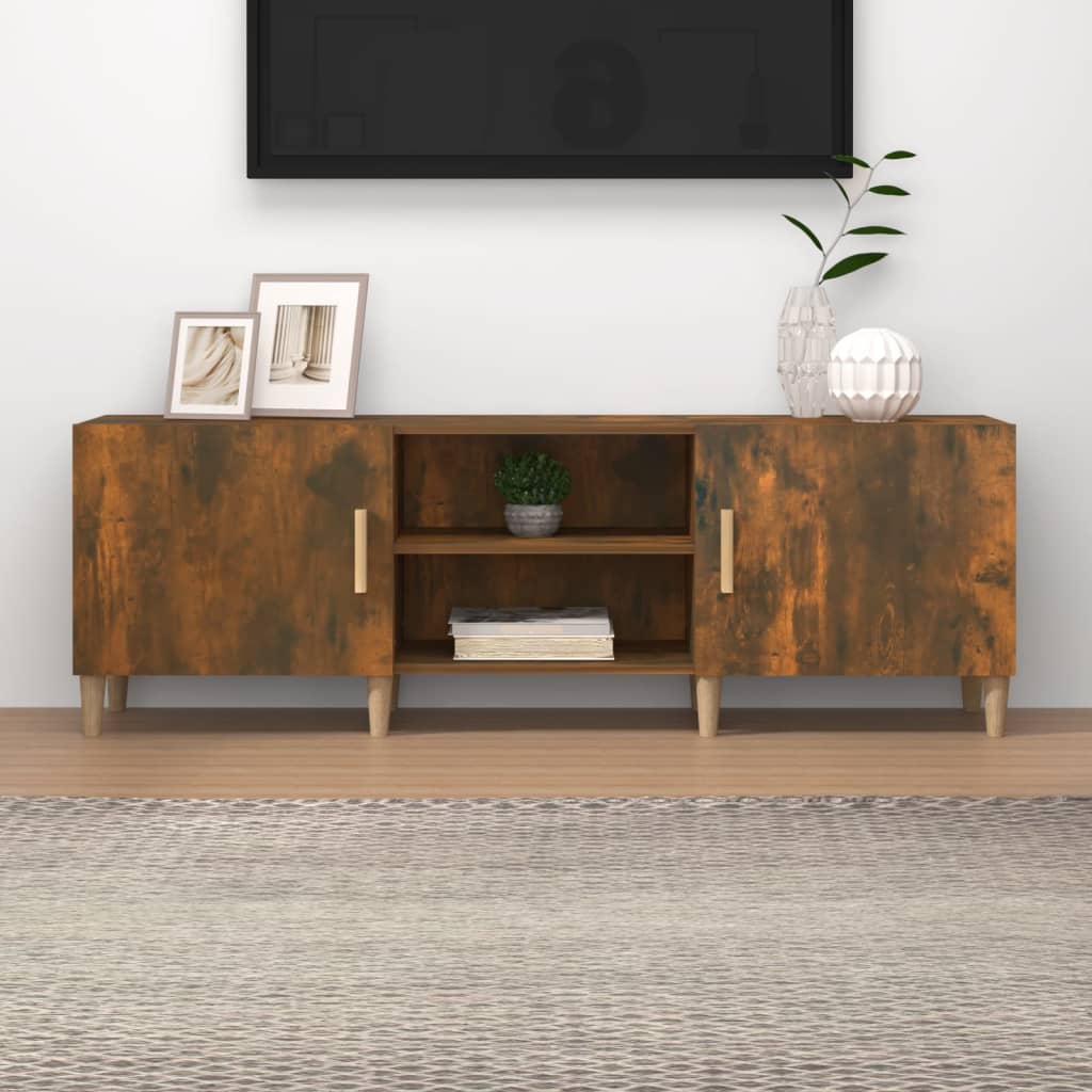 Vetonek Mueble de TV madera contrachapada roble ahumado 150x30x30 cm