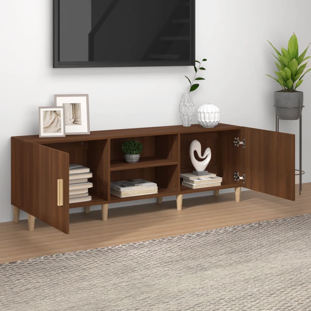 TV furniture Brown wood oak 150x30x50 cm