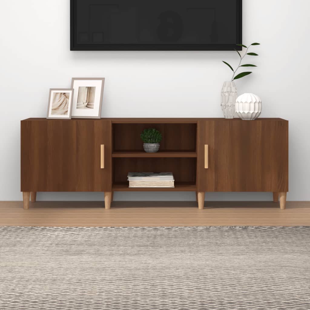 Vetonek Mueble de TV madera contrachapada marrón roble 150x30x50 cm