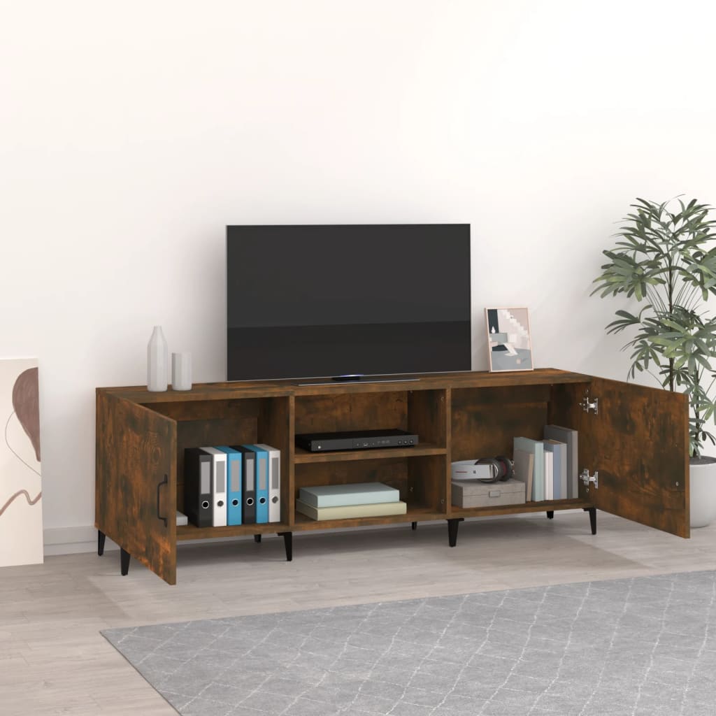 Mueble de TV madera de ingeniería roble ahumado 150x30x50 cm vidaXL