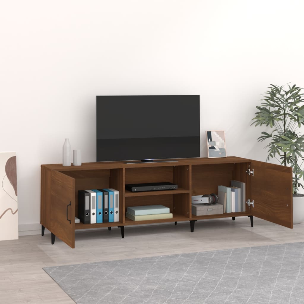 Mueble de TV madera de ingeniería roble marrón 150x30x50 cm vidaXL