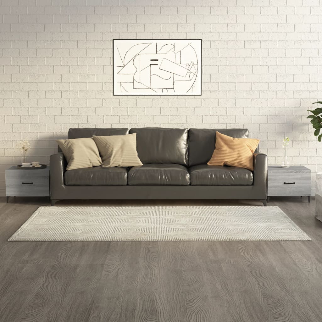 Vetonek Mesas de centro con patas metal 2 uds gris sonoma 50x50x40 cm