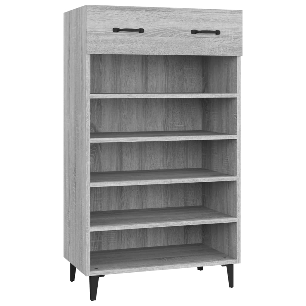 Mueble zapatero madera gris Sonoma 60x35x105 cm - Vetonek