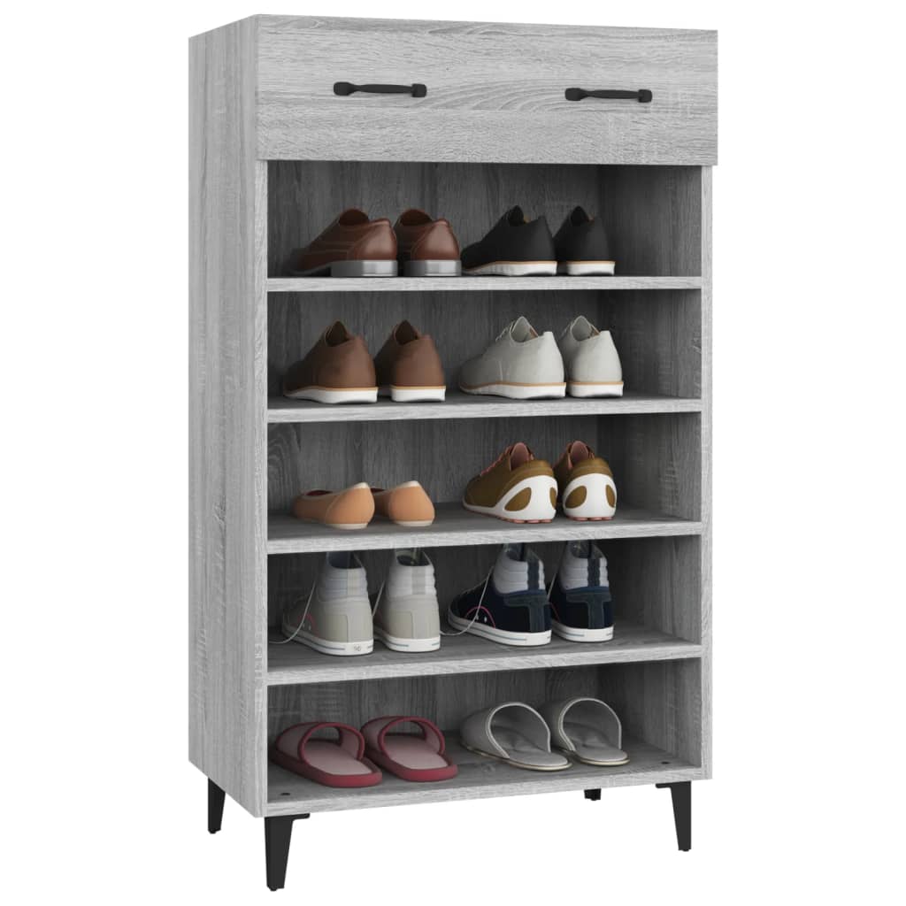 Mueble zapatero madera gris Sonoma 60x35x105 cm - Vetonek