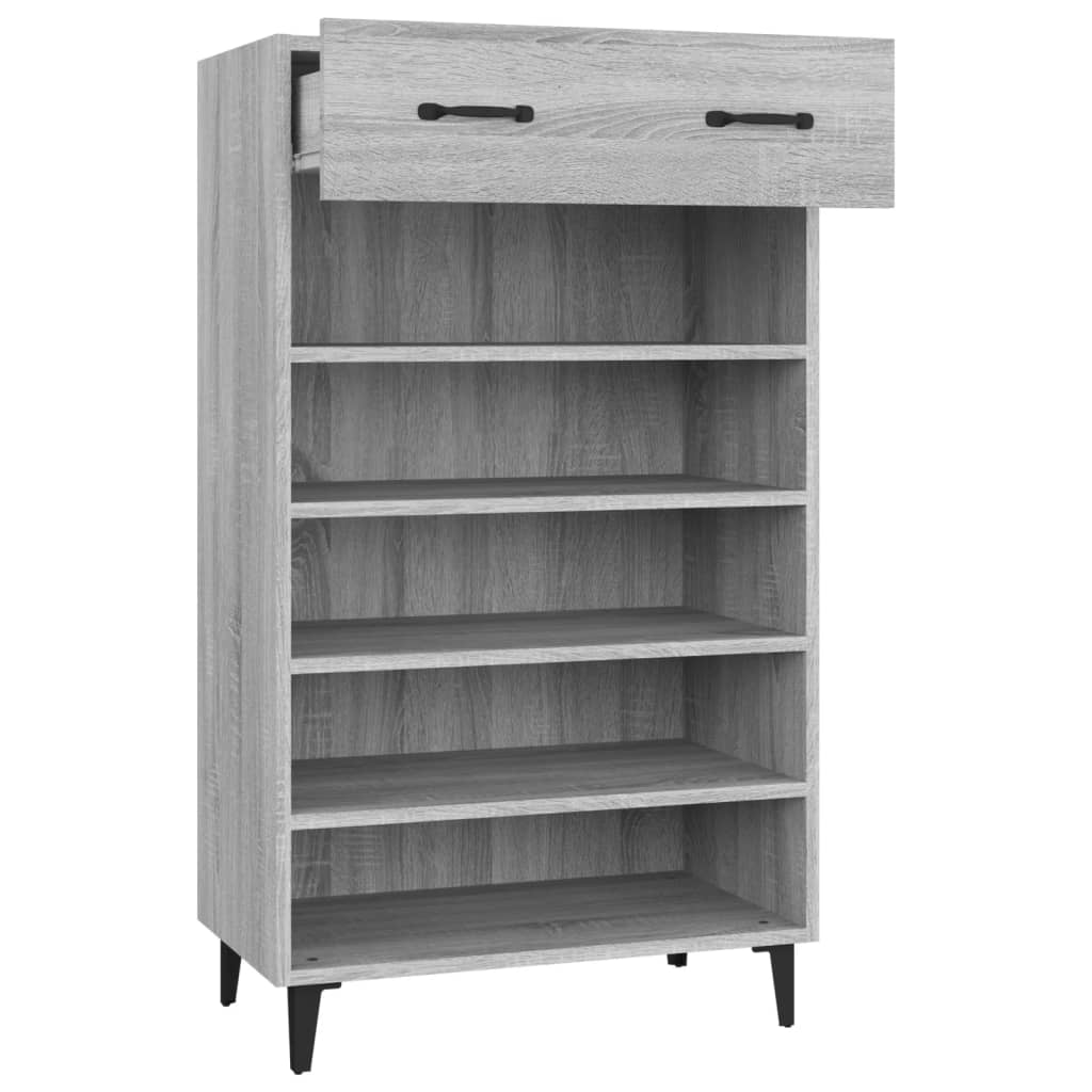 Mueble zapatero madera gris Sonoma 60x35x105 cm - Vetonek