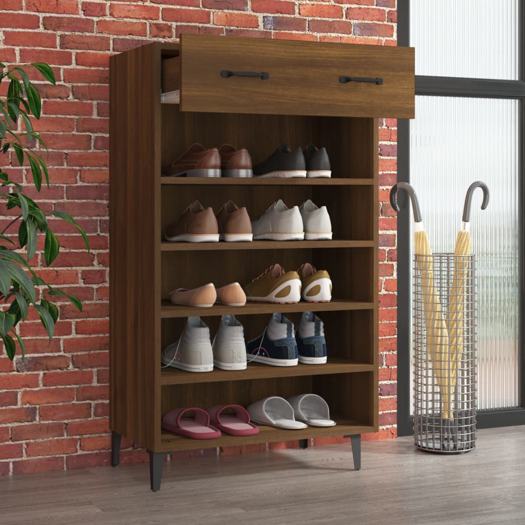 Brown oak wooden shoe furniture 60x35x105 cm