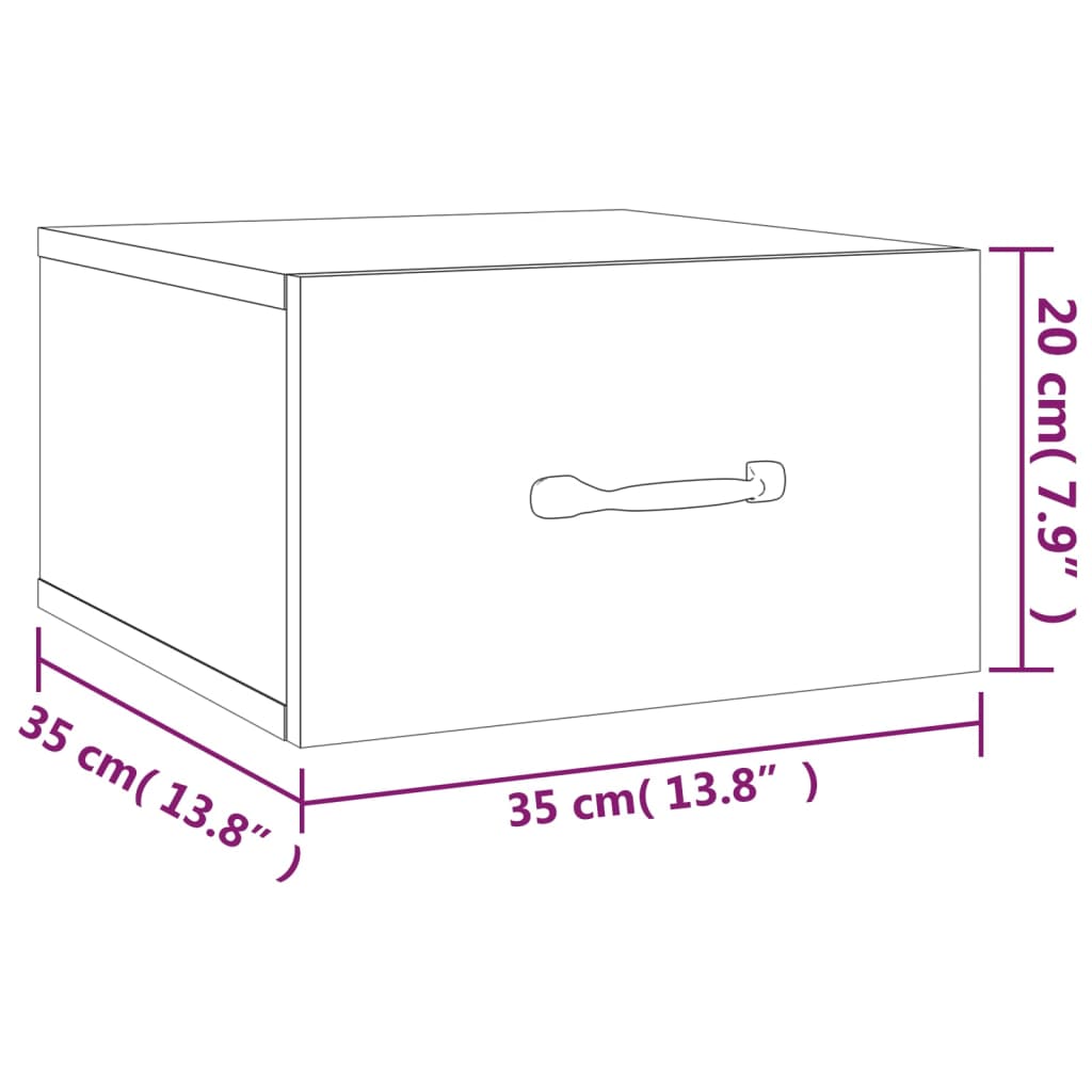 Mesitas de noche de pared 2 uds marrón roble 35x35x20 cm - Vetonek