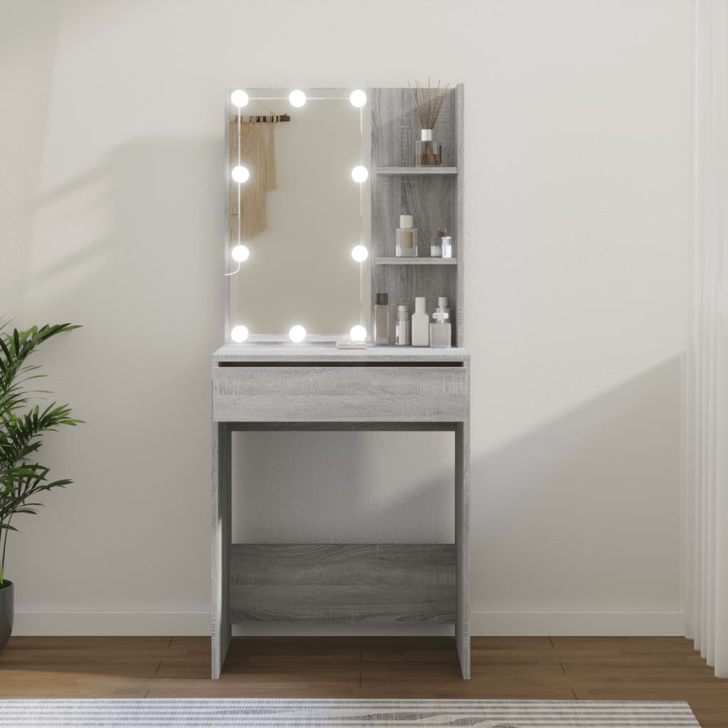 Cômoda led de Sonoma cinza 60x40x140 cm