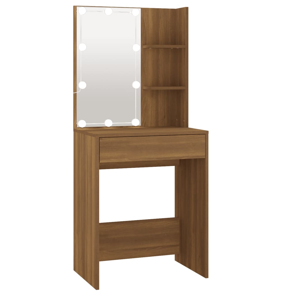 Dresser com LED marrom 60x40x140 cm