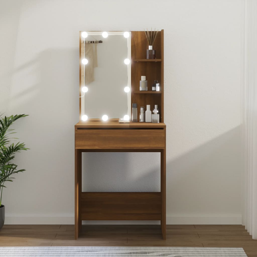 Dresser com LED marrom 60x40x140 cm