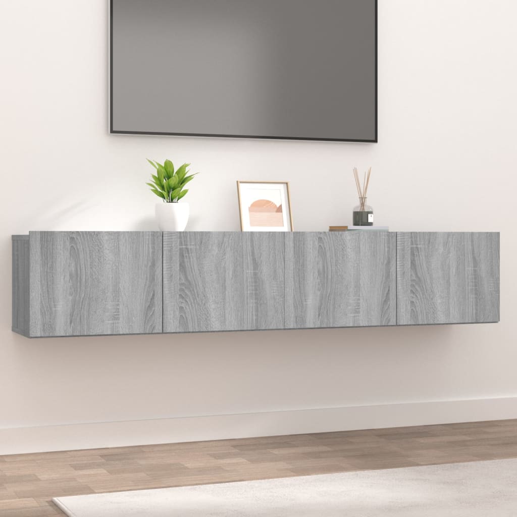 Vetonek Muebles de TV 2 uds madera ingeniería gris Sonoma 80x30x30 cm