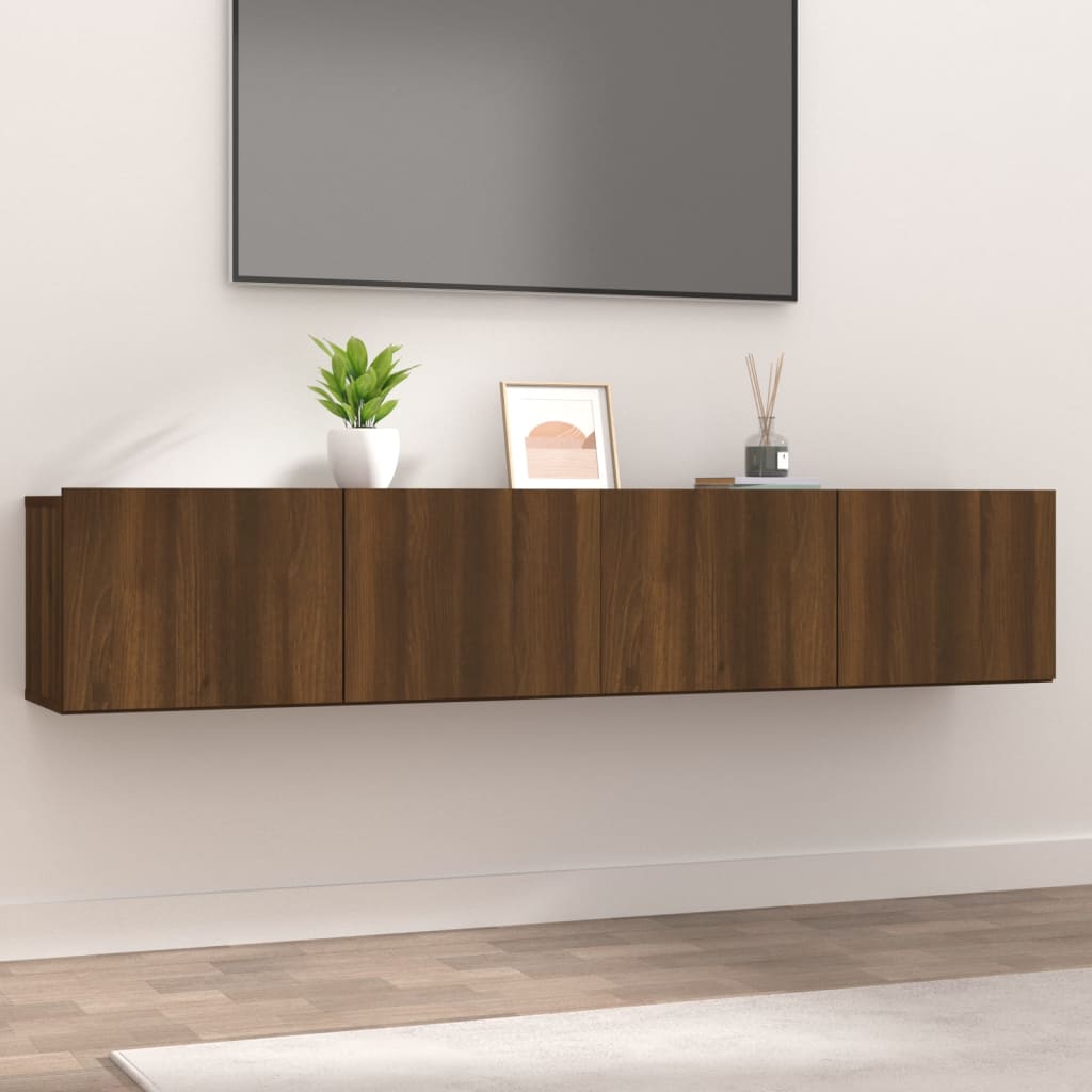 Vetonek Muebles de TV 2 uds madera ingeniería roble marrón 80x30x30 cm