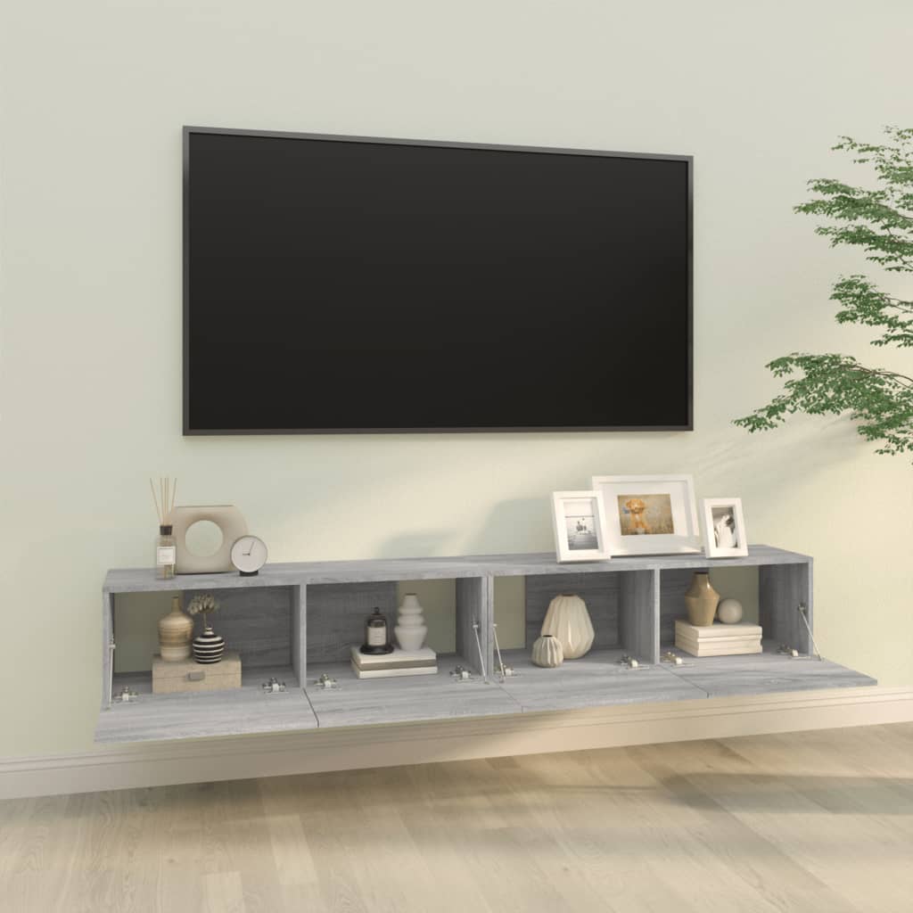 Mobili a parete per TV 2 UDS Grey Wood Sonoma 100x30x30 cm