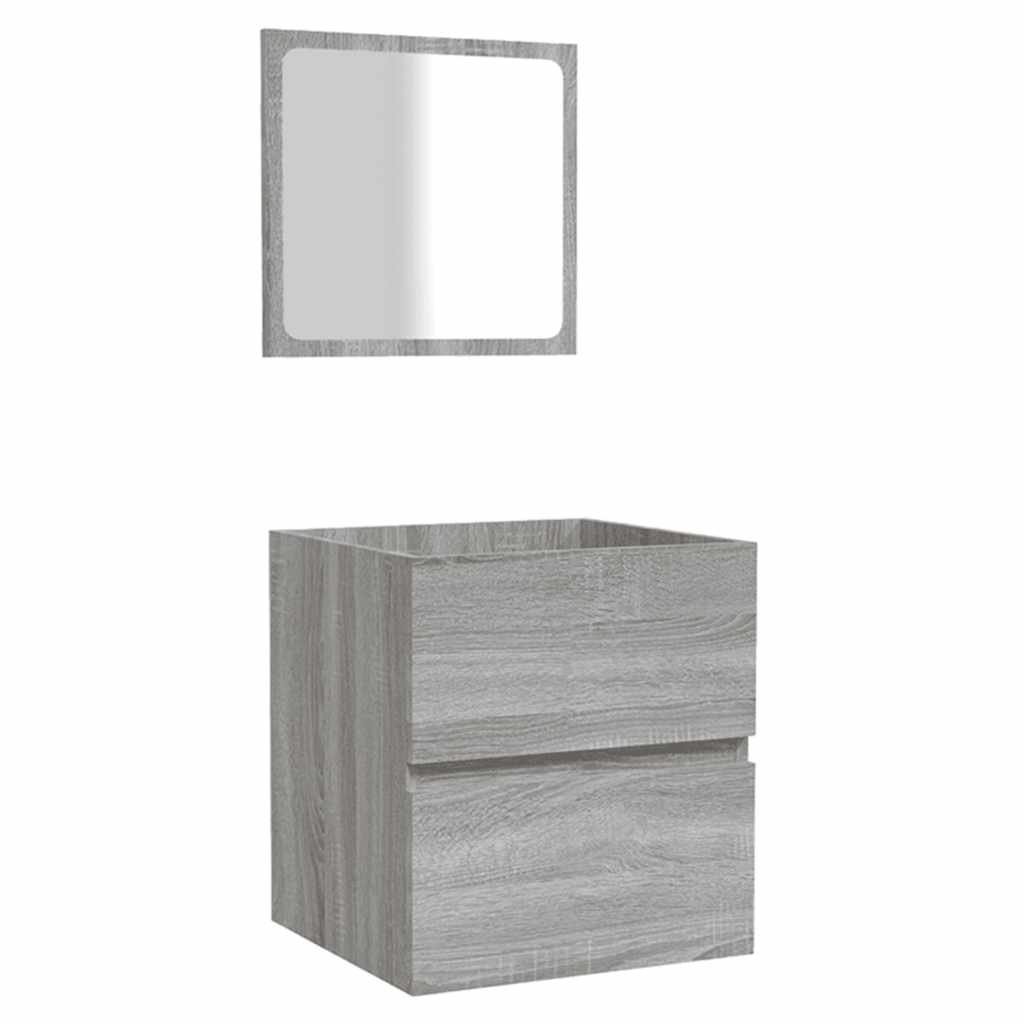 Armario de baño con espejo madera contrachapada gris Sonoma V7533 Vetonek