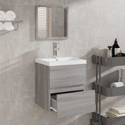 Armario de baño con espejo madera contrachapada gris Sonoma V7533 Vetonek